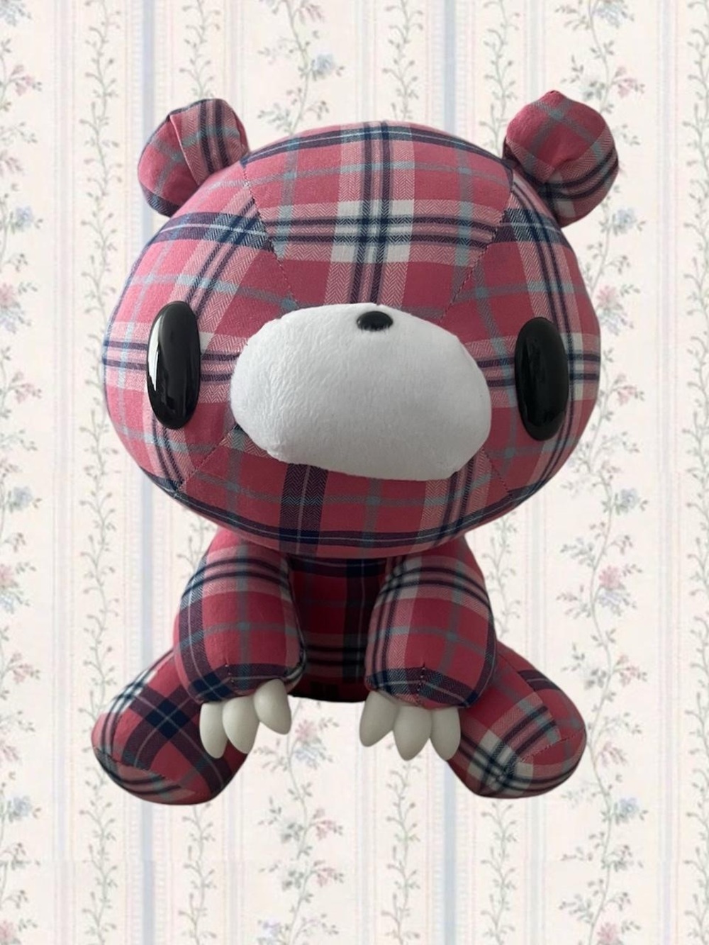 Pink Plaid Gloomy Bear Stuffed Animal Plush Toy